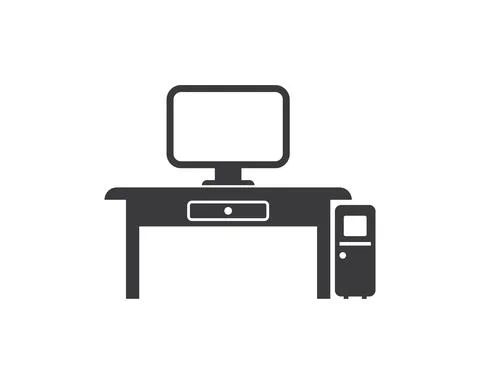 Computer in table vector illustration design Illustrazione stock