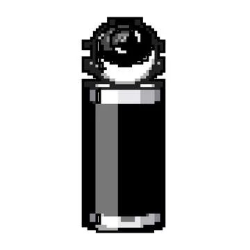 Computer table web camera game pixel art vector illustration 스톡 일러스트