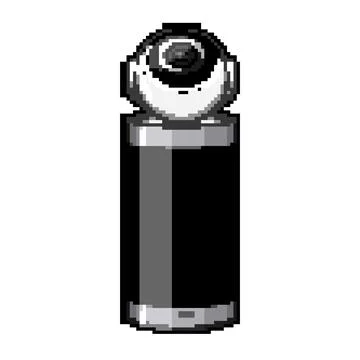 Computer table web camera pixel art vector illustration 스톡 일러스트