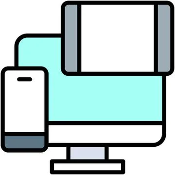 Computer tablet and mobile, Telecommuting or  remote work icon Stock Illustration
