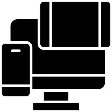 Computer tablet and mobile, Telecommuting or  remote work icon Illustrazione stock
