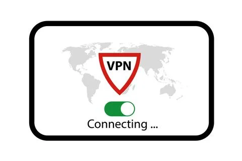 Computer tablet with app vpn on screen in the home room Illustrazione stock