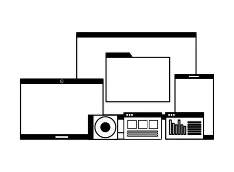 Computer tablet cellphone folder Stock Illustration