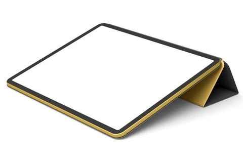 Computer tablet with cover case isolated on white background. Stock Illustration