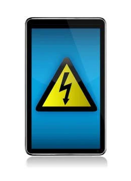 Computer tablet with electric problems Stock Illustration