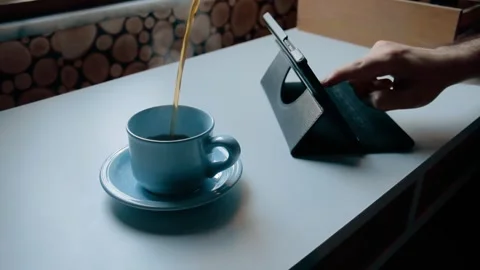 Computer tablet with food delivery application Stock Footage 286027252