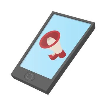 Computer tablet icon with megaphone on screen Stock Illustration