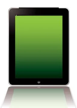 Computer Tablet Illustrated computer hand held tablet with blank screen Co... Stock Photos