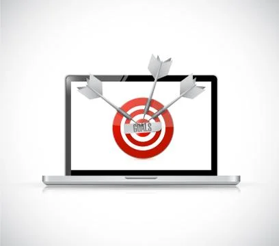 Computer target goals illustration 스톡 일러스트