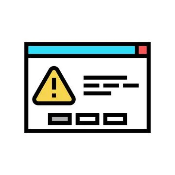 Computer task error color icon vector illustration Stock Illustration