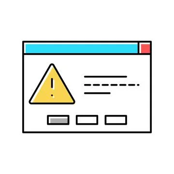 Computer task error color icon vector illustration Illustrazione stock