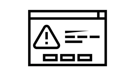 Computer task error line icon animation Stock Footage 157340895