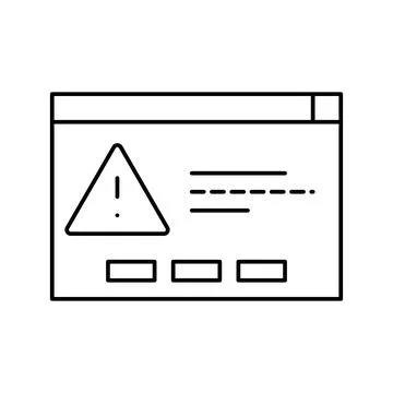 Computer task error line icon vector illustration Stock Illustration