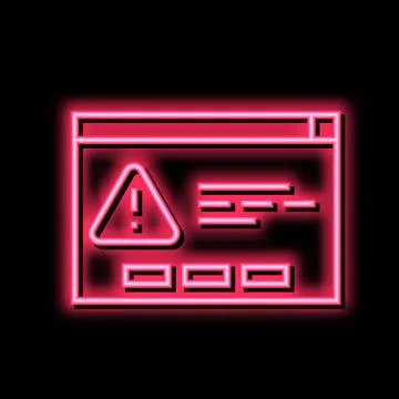 Computer task error neon glow icon illustration Stock Illustration