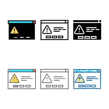 Computer task error styles color icon vector Stock Illustration