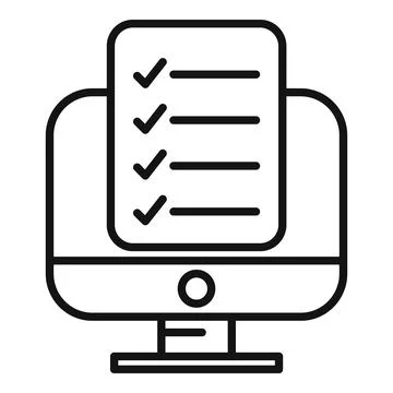 Computer task schedule icon outline vector. Event time 스톡 일러스트