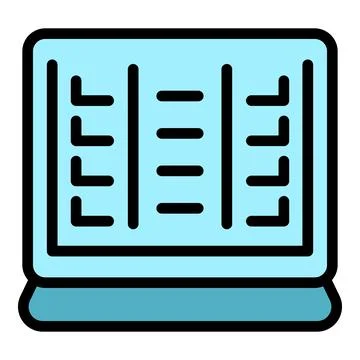 Computer task schedule icon vector flat Stock Illustration