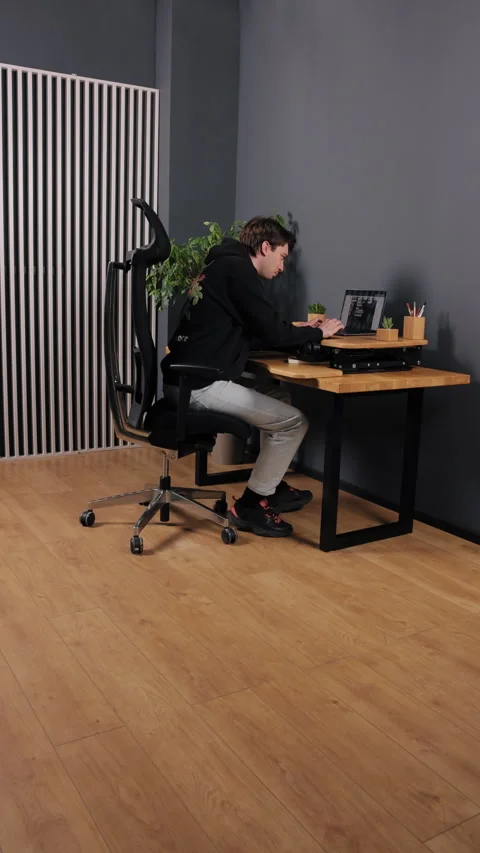 Computer tasks, portable computing, black setup Stock Footage 297185221