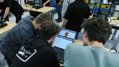 Computer TeamWorking Factory Stock Footage 273498171