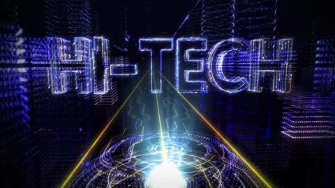 Computer tech creates the hologram of the Word Hi-tech inside the digital world Stock Footage 275886257