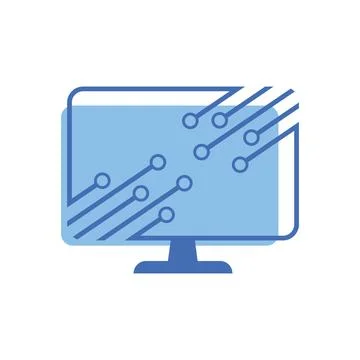 Computer tech logo Stock Illustration