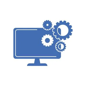 Computer tech logo Stock Illustration