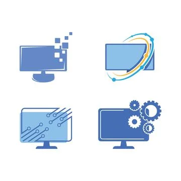 Computer tech logo Stock Illustration