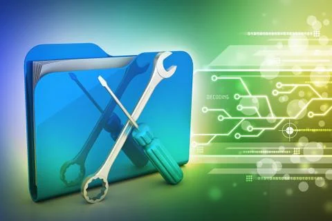 Computer technical service concept Stock Illustration