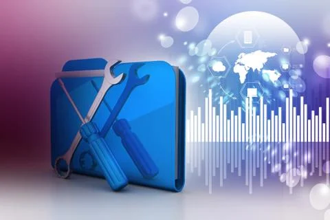Computer technical service concept Stock Illustration