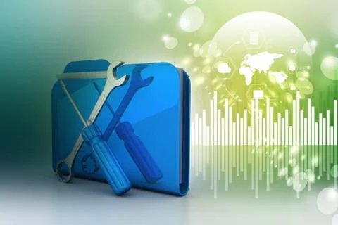Computer technical service concept Stock Illustration