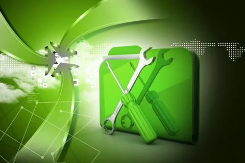 Computer technical service concept Stock Illustration