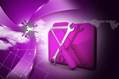 Computer technical service concept Stock Illustration