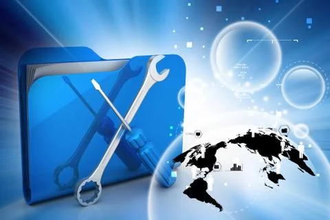 Computer technical service concept Stock Illustration