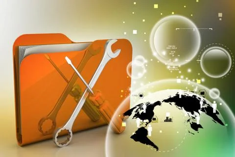 Computer technical service concept Stock Illustration