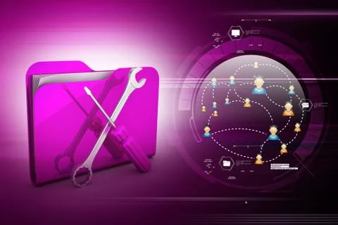 Computer technical service concept Stock Illustration
