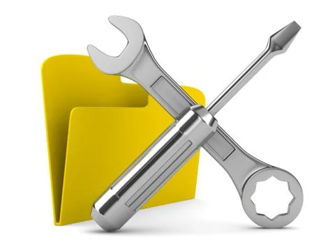 Computer technical service. Isolated 3D image 库存插图