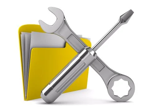 Computer technical service. Isolated 3D image Illustrazione stock