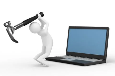 Computer technical service. Isolated 3D image 스톡 일러스트