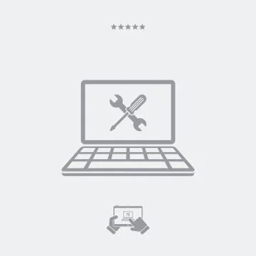 Computer technical support icon Stock Illustration