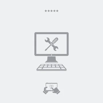 Computer technical support icon Stock Illustration