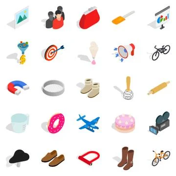 Computer technician icons set, isometric style Stock Illustration