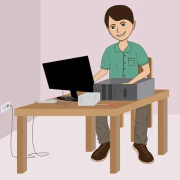 Computer technician Stock Illustration