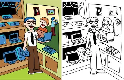 Computer technician Stock Illustration