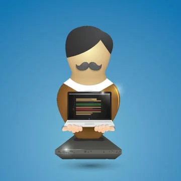Computer Technician Stock Illustration