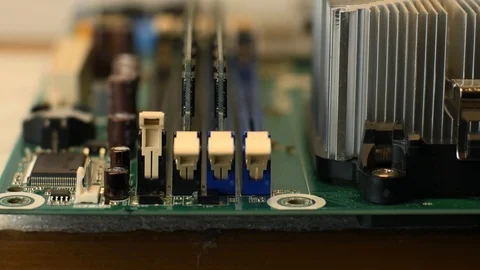 A computer technician installing memory Stock Footage 89437006