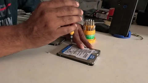 Computer Technician Repairing Computer SSD Hard, Disk Repairing Hard Disk Stock Footage 247817494
