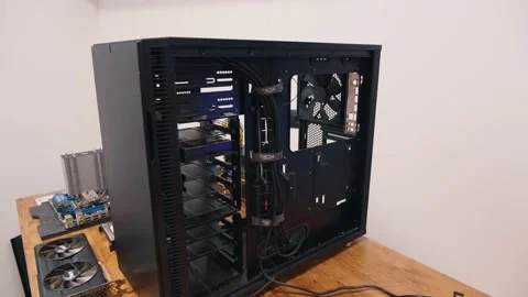 Computer technician serves system unit. Assemble computer. Minsk, Belarus - Stock Footage 277164250