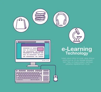 Computer technology and digital document education Ilustración de archivo