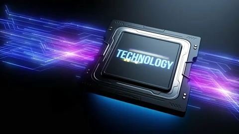 Computer technology . animation on the theme of computer technology with the  Stock-Footage 223243110