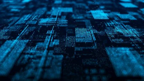 Computer technology background. Digital data flow. Network connection structu Illustrazione stock